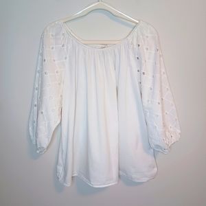 A New Day Eyelet Peasant Blouse